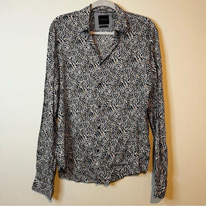 DENIM & FLOWER RICKY SINGH Abstract Polka Dot Buttondown Shirt